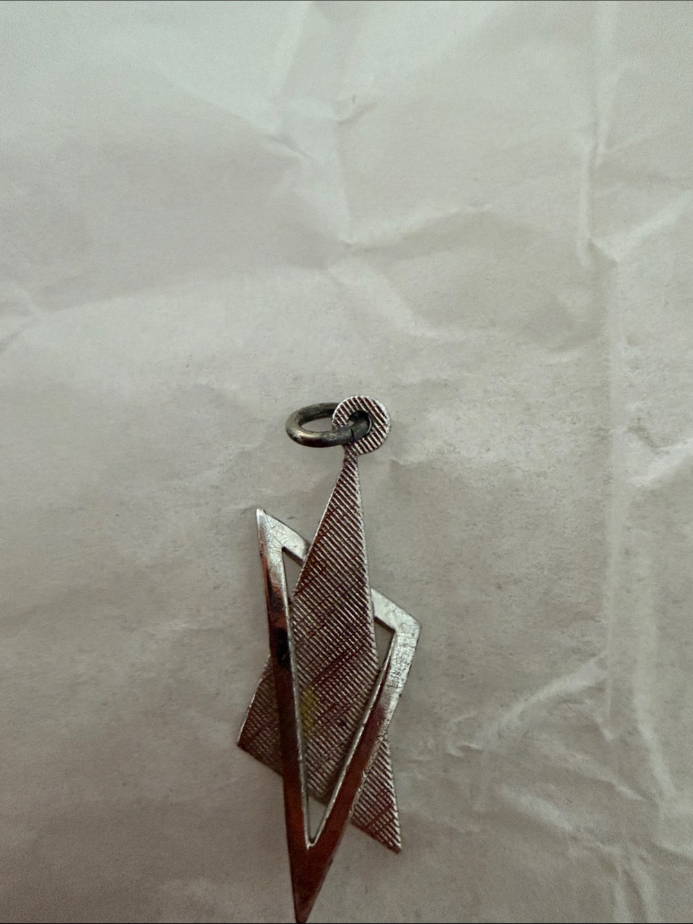Silver Geometric Layered Star of David